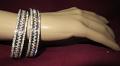 Kada, Silver Bangles Lustrous CZ Crystal Zircon Stones